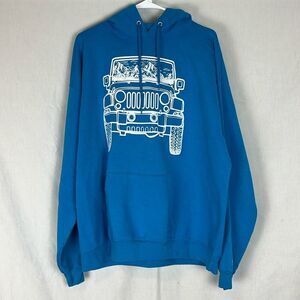 Turquoise Jeep Adventure Hoodie by Hanes